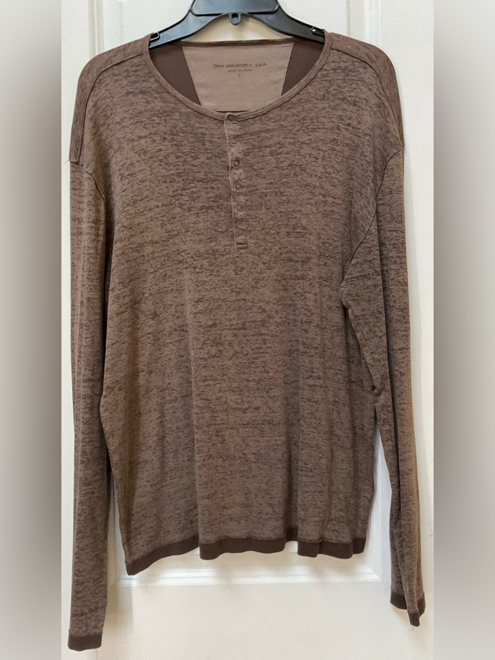 John Varvatos Cotton Long Sleeve Henley